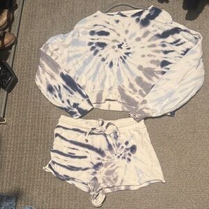 Z Supply Tie-Dye Sweatshirt and Shorts Set